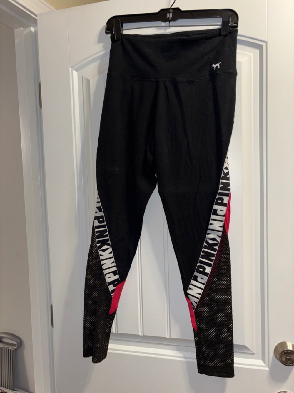 PINK Victoria's Secret Black Leggings with Pink Accents